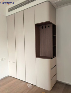 Armadio Moderno Autoportante Pieghevole Assemblato Personalizzato Multi-Zona in Legno per Camera da Letto, Ideale per - Product Image 2
