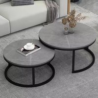 Nouvelle table basse de style nordique de luxe, ronde, en matériaux écologiques, pour le salon