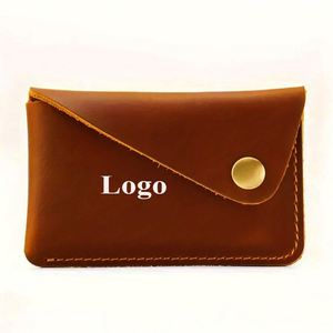 Porte-cartes de crédit créatif avec logo personnalisé, porte-cartes compact rétro, porte-monnaie multifonctionnel en PU de style vintage, cadeau - Product Image 1