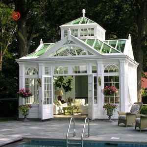 Gazebo Vittoriano da Giardino di Grandi Dimensioni in Ferro Battuto e Vetro di Alta Qualità per Esterni - Product Image 1