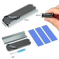 Кулер ASTARON из алюминия с ЧПУ для M.2 SSD 2280, тонкий, с нано-теплопроводящей прокладкой (0,5 мм/1 мм), NVMe, двусторонний, для ПК/PS5/игровых ноутбуков