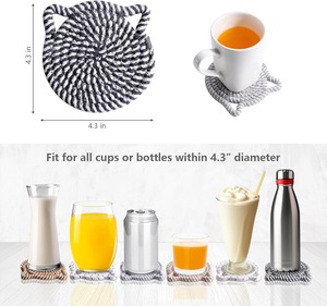 ที่รองแก้วไม้ตกแต่งบ้านลายแมว ของขวัญสำหรับคนรัก สไตล์จีนดั้งเดิม ปลอดสารพิษ ตลกและแปลกใหม่ อุปกรณ์สำนักงาน - Product Image 2