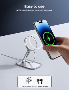 Support de téléphone stable en aluminium Lamicall TDP02 pour chargeur magnétique, support de station d'accueil en métal, base antidérapante, support de charge sans fil - Product Image 5