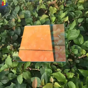 Vidrio decorativo de alta calidad para arte naranja dicroico laminado coloreado de seguridad