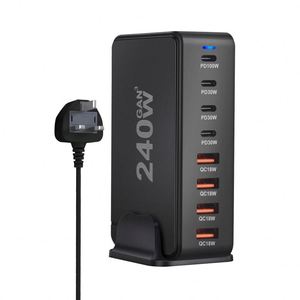 GAN 240W Desktop Multi-Port PD Charger Multifunctional Fast Charging Dock Charger 4USB+4TYPE C Socket Charging Station - Product Image 4