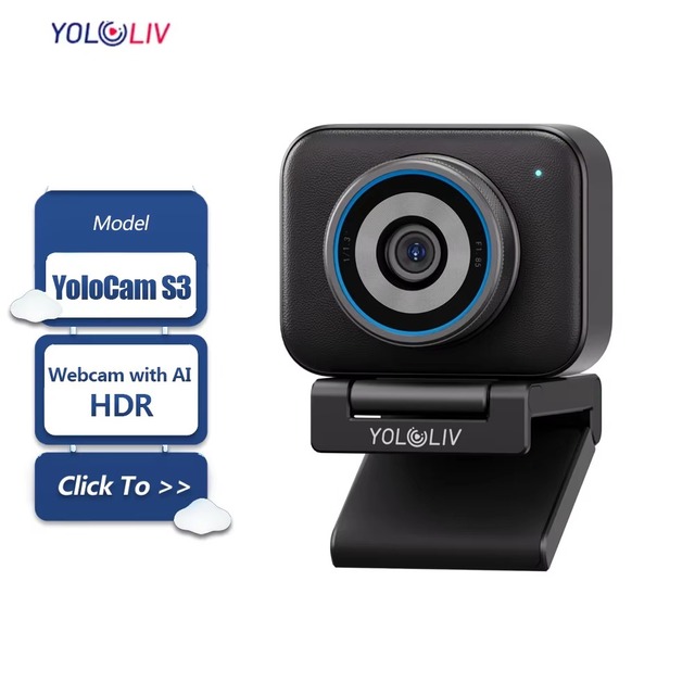 Wholesale YoloLiv YoloCam S3 AI-Powered 4K Live Streaming USB Webcam 1/1.3" CMOS Sensor HDR Support 4K30/1080p60 Video