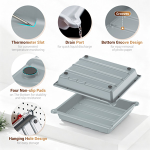 Plateau de développement JJC, nouveau design, résistant à la chaleur, en PP blanc/gris/rouge, pour le traitement des impressions photographiques et des films - Product Image 6