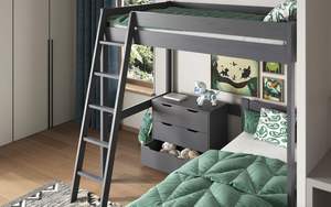 Cadre <span class=keywords><strong>de</strong></span> <span class=keywords><strong>lit</strong></span> <span class=keywords><strong>superposé</strong></span> double OEM/ODM <span class=keywords><strong>Lit</strong></span> simple en forme <span class=keywords><strong>de</strong></span> L <span class=keywords><strong>Lit</strong></span> en bois massif <span class=keywords><strong>avec</strong></span> commode-Gris - Product Image 3