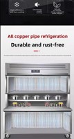 Réfrigérateur-congélateur combiné 2 sections, congélateur en bas, refroidisseur en haut, double température -18°C -25°C, acier inoxydable 304, 5000-10000W