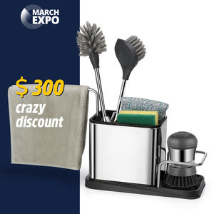 Masthome March Expo Nouveau design Organisateur d'évier bien rangé en acier inoxydable Évier <span class=keywords><strong>de</strong></span> cuisine Caddy Séchoir à serviettes - Product Image 1