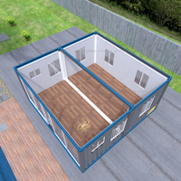 Maisons de grange à assemblage facile double histoire 3m x 6m bureau préfabriqué détachable maison conteneur plat avec verre