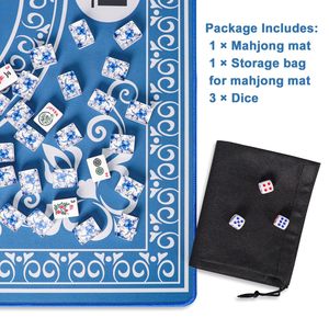 Tappetino per Mahjong Tessuto Stampato con Motivo Geometrico Antimacchia Antiscivolo Quadrato 100% Poliestere Personalizzabile in Rotolo Semplice - Product Image 2