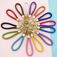 Crochets pour porte-clés en cuir personnalisés avec porte-clés Porte-clés en cuir Accessoires pour clés de voiture personnalisés Pendentif porte-clés court tissé avec lanière