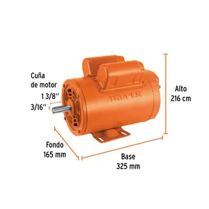 Truper 2 HP Motor eléctrico asíncrono monofásico 1500RPM Velocidad nominal 2800RPM Velocidad 5KW Potencia nominal cerrada para bomba - Product Image 2