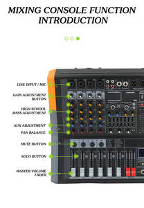 Table de mixage active professionnelle EP-4, 4 canaux, amplificateur intégré 2x300W, réduction du bruit pour scène, réunions, discours, karaoké - Product Image 5