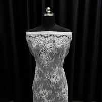 GCWH019487176-3-18 Tissu en dentelle de tulle brodé de fleurs perlées de 150 cm, dentelle de mariée avec perles et paillettes pour robe de mariée