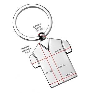 Llavero Metálico con Forma de Camiseta, Acabado Plateado, Accesorio de Moda, Regalo - Product Image 3