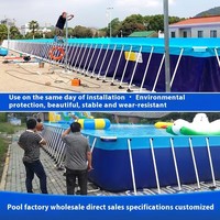 Grande piscine mobile à treillis pour adultes, piscine en toile pour travailleurs, montage extérieur