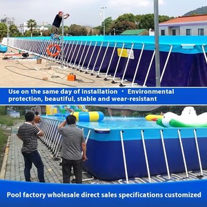 Grande <span class=keywords><strong>piscine</strong></span> mobile à treillis pour adultes, <span class=keywords><strong>piscine</strong></span> <span class=keywords><strong>en</strong></span> toile pour travailleurs, montage extérieur - Product Image 2