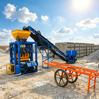 Équipement semi-automatique pour briques en béton QT4-26, produit des blocs standard et des pavés