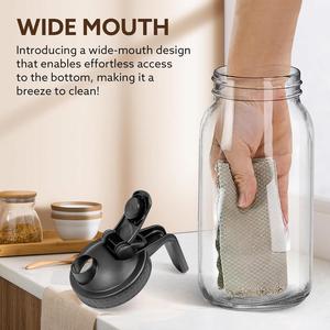 32 Oz 64 Oz Thân Thiện Với Môi Kính Bền Hình Vuông Mason Jar Pitcher Rò Rỉ Bằng Chứng Vòi Nắp Cho Cà Phê Sữa Iced Trà Nước Trái Cây - Product Image 3