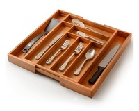 Plateau à couverts en bambou, support à assiettes, organisateur de cuisine, bloc à couteaux, couleur et taille personnalisables, OEM/ODM acceptés, rangement de cuisine