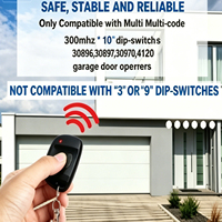 Télécommande sans fil 300 MHz à bouton unique pour ouvre-porte de garage, émetteur RF avec 10 commutateurs DIP, remplacement pour 3089 Multicode