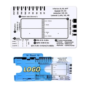 Règle <span class=keywords><strong>de</strong></span> mesure <span class=keywords><strong>ECG</strong></span> à 7 étapes pour l'interprétation, outil <span class=keywords><strong>de</strong></span> mesure en plastique transparent, rapporteur EKG, référence pour les infirmières - Product Image 1