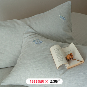 Dongfeng Mei Embroidery Air Conditioning Quilt Set 2.5-3 Jin Cotton Linen Cooling Summer <b>Bedding</b> 4-Piece - Product Image 4