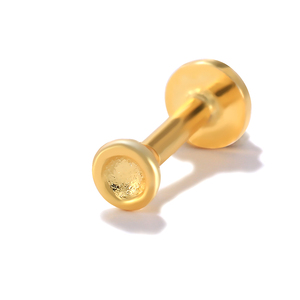 Clous de piercing pour nombril en argent sterling S925, finition brillante, à dos plat, filetés, 16G - Product Image 1
