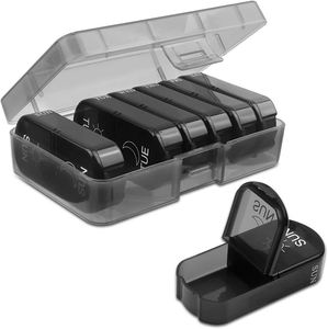 Portable <b>7</b> Days 14 Compartments AM PM Daily Pill Box Medicine <b>Tablet</b> Storage Box - Product Image 1