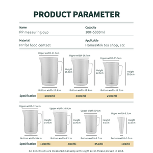 WINNERS 500ml 1000ml 2000ml 5000ml Taza medidora de plástico de gran capacidad Jarra de agua fría y caliente duradera con escala para Cocina - Product Image 2