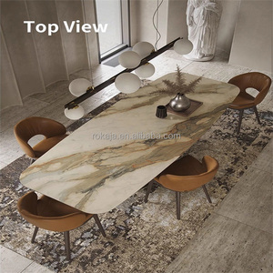 Wholesales Bronze Color Dining <strong>Table</strong> Set Luxury <strong>Butterfly</strong> Shape 6 8 10 Seater Dinning <strong>Table</strong> Marble Top Rectangle Dinner <strong>Tables</strong> - Product Image 3
