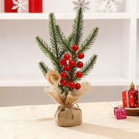 Vente flash BINGCHI BC-K002 Arbre de Noël artificiel carré en PE durable, décoration de table, 15x28cm