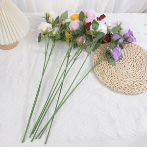 Velvet Rose Bouquet Artificial Flower Indoor Home Decoration Living Room <b>Valentine</b> Wedding <b>Decor</b> - Product Image 4