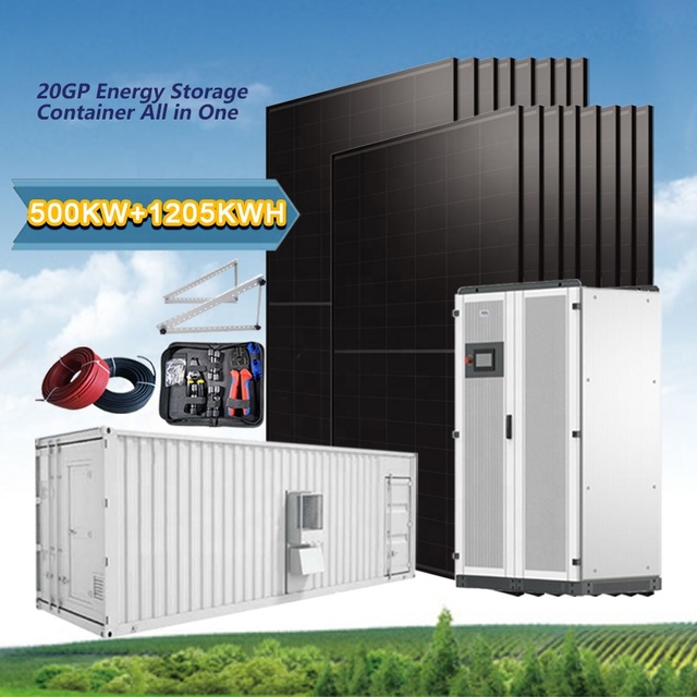 20GP Solar Energy Storage Container All in One 500KW Solar Power System With 1205KWH