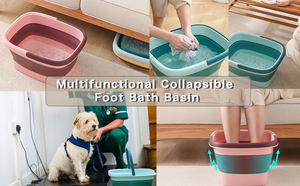 多機能折りたたみ式フットソーク浴槽折りたたみ式フットバスベイシン (ハンドル付きマッサージ用) - Product Image 6