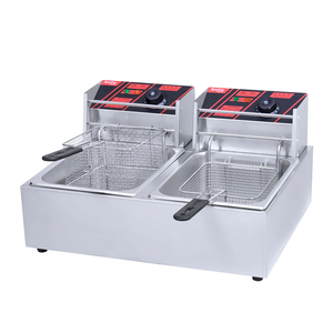 Freidora Eléctrica Comercial de Acero Inoxidable de 2 Tanques y 2 Cestas, Potencia de 2.5+2.5kW para Restaurantes, Hoteles y Uso Doméstico - Product Image 2