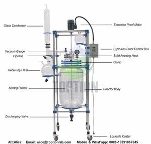 5 एल फैक्टरी मूल्य के लिए उच्च बोरोसिलिकेट ग्लास डबल लेयर बायोरिएक्‍ट ग्लास डबल लेयर बायोरिएक्‍टर रिएक्शन केटल - Product Image 4