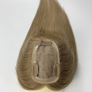 Top en soie Remy chinois pour femmes, postiche droit, fait main, topper de cheveux humains, 3x5 pouces - Product Image 4