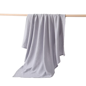 ผ้าห่มผ้าคอตตอน100% สำหรับเด็กแรกเกิดผ้าห่มผ้ามัสลินสำหรับเด็กผ้าห่มผ้าทอพร้อมลวดลายสีพื้น400TC - Product Image 6