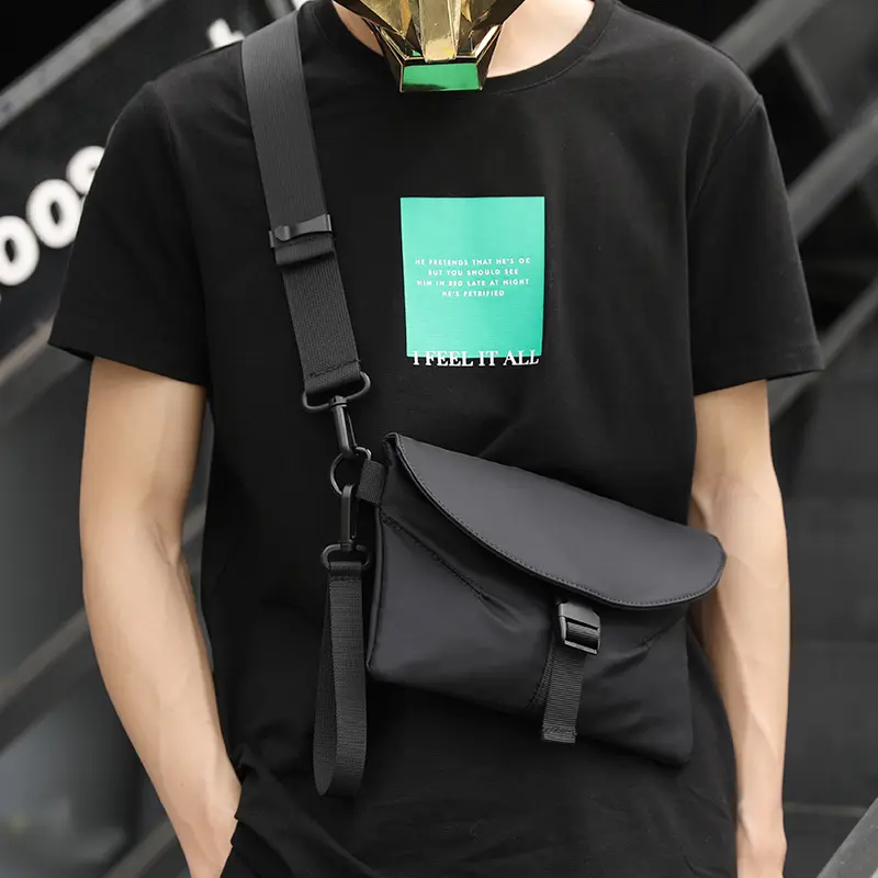 wholesale ISO9001 factory fashion boy OEM new premium custom logo nylon sport travel men shoulder bag