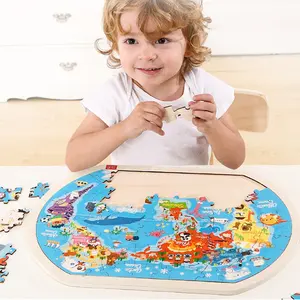 Wooden Large Die Weltkarte 45*30 CM Early Learning Education Kinder Holz puzzle