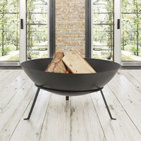 Brasero d'extérieur en fonte de 22 pouces, foyer à bois pour patio et jardin, rond, portable, avec support robuste, finition thermolaquée