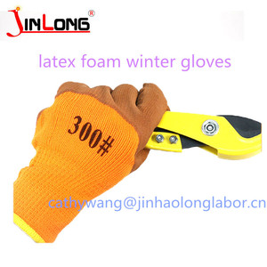 Para <span class=keywords><strong>Winter</strong></span> Terry Brush Guantes Recubiertos de látex de espuma de trabajo de invierno 300 # guantes de nailon - Product Image 4