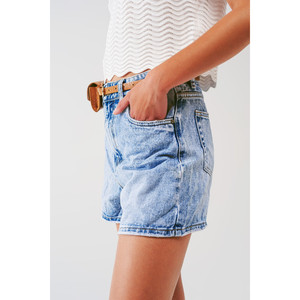 Short en jean délavé bleu clair - Product Image 2