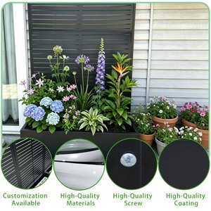 2-in-1 Raised Garden Bed with <b>Trellis</b> Rust-Proof Louvered Design Easy Assembly Custom Pattern Available Planter Box for Patio - Product Image 4