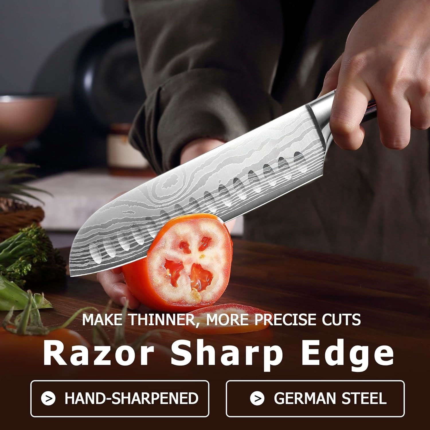 Ніж шеф кухаря Hatchen Santoku Knife 7 дюймів