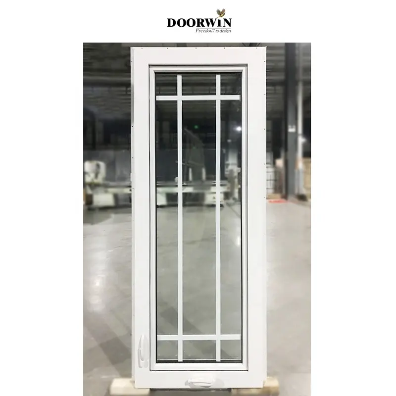 Jendela Casements engkol Upvc & Pvc putih Doorwin 2024 dengan desain panggangan sempurna untuk rumah