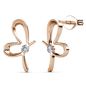 Vendita calda unica <span class=keywords><strong>orecchini</strong></span> a fiocco fortunato con cristalli <span class=keywords><strong>Swarovski</strong></span> in ottone di alta qualità per le donne anniversario di compleanno - Product Image 3